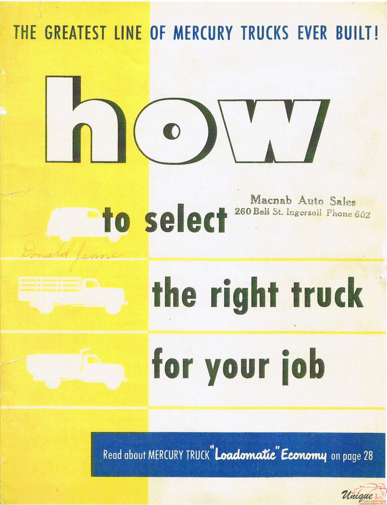 1951 Mercury Trucks Brochure Page 18
